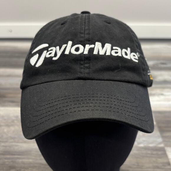 Taylormade R5 Hundred Series Black White One Size Adjustable Strapback Golf Hat - Picture 1 of 7